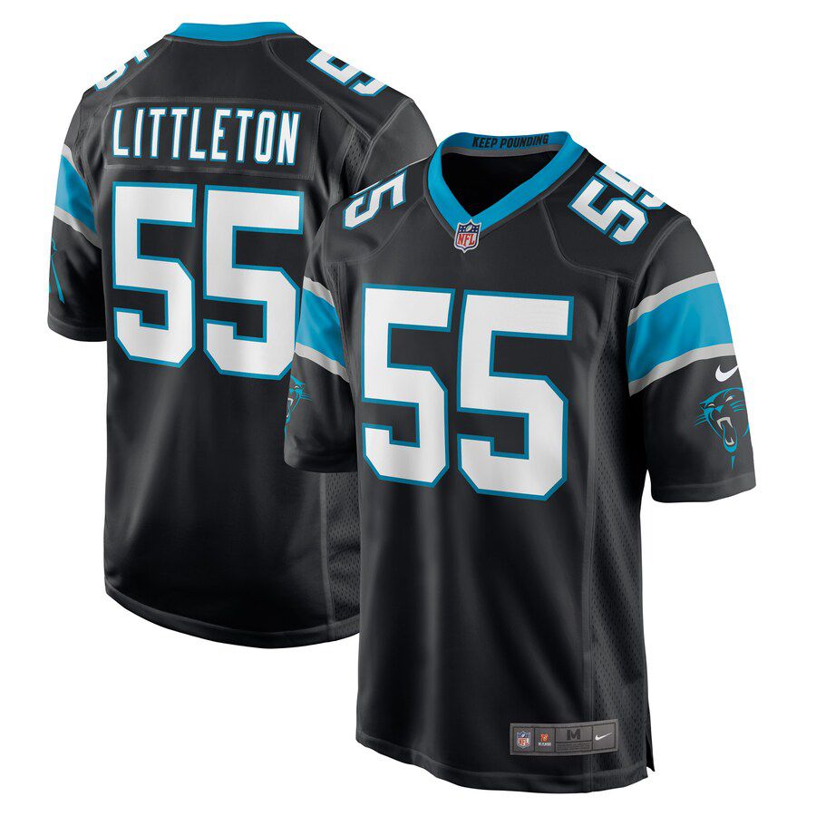 Men Carolina Panthers #55 Cory Littleton Nike Black Game Player NFL Jersey